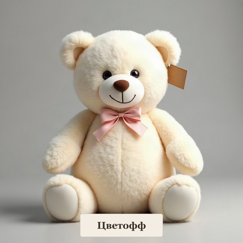 Средний кремовый грушечный мишка